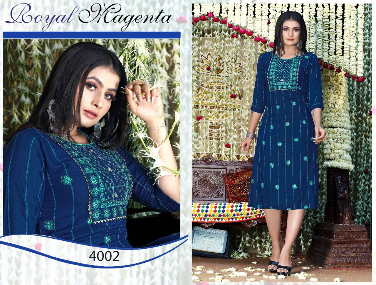 Morning Star 4001 Rayon Ethnic Wear Straight Designer Kurti Collection